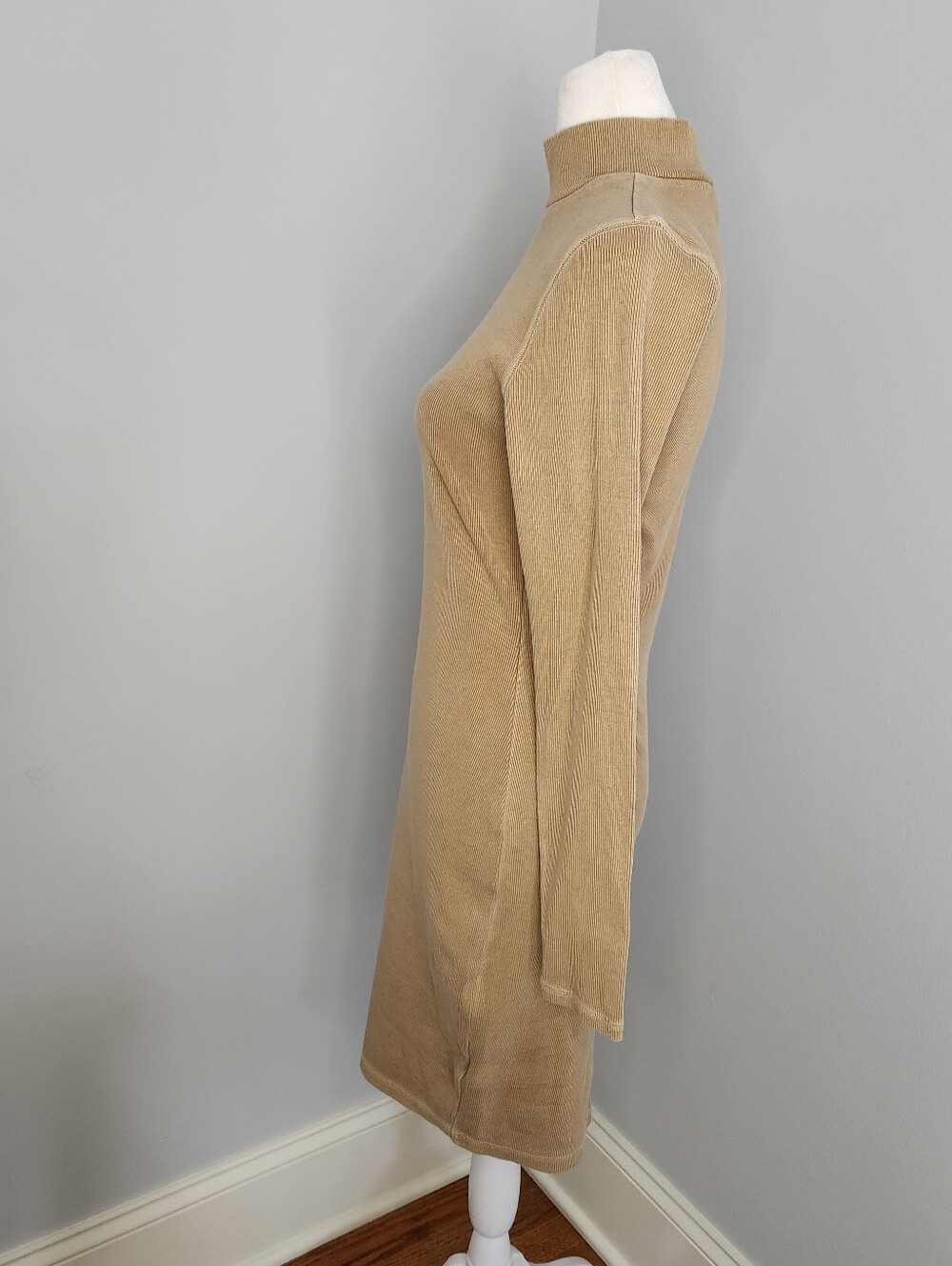 Old Navy Tan Turtleneck Long Sleeve Knit Dress S - Picture 3 of 9